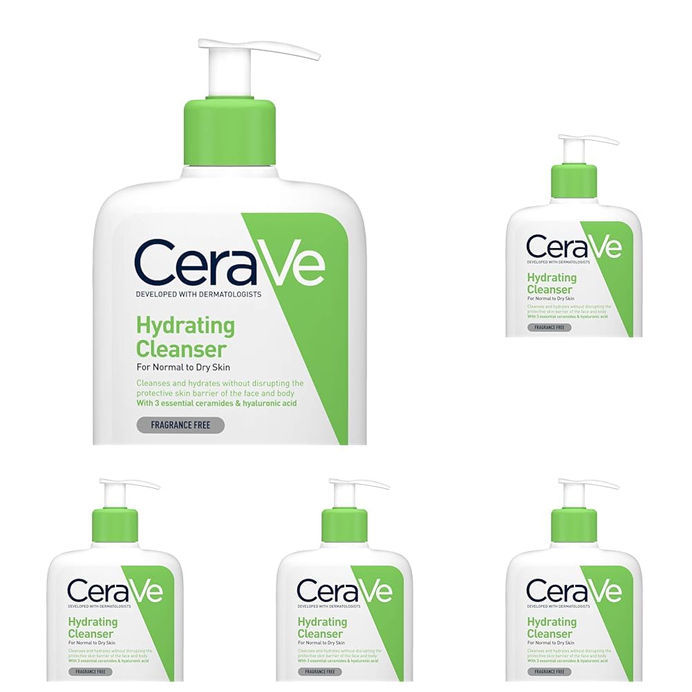 CeraVe Hydrating Cleanser for Normal to Dry Skin with Hyaluronic Acid and 3 Essential Ceramides