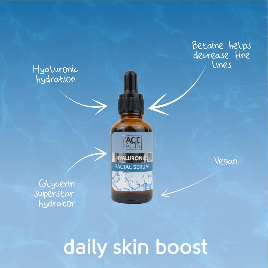 Hyaluronic Facial Serum with Sodium Hyaluronate + Glycerin + Betaine | Smoothens + Plumps + Hydrates