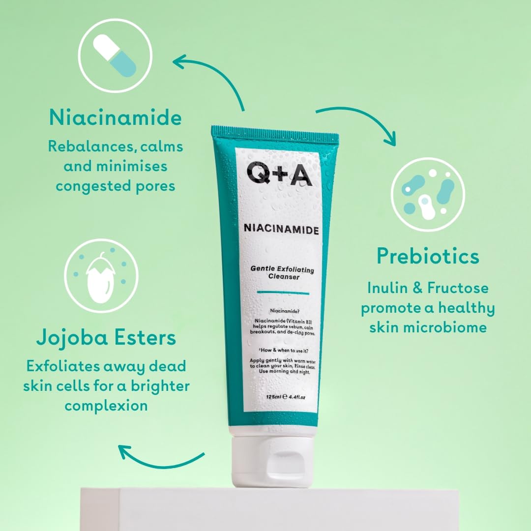 Q+A Niacinamide Gentle Exfoliating Face Cleanser