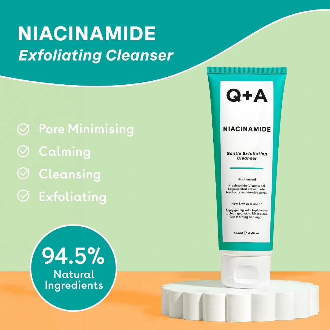 Q+A Niacinamide Gentle Exfoliating Face Cleanser