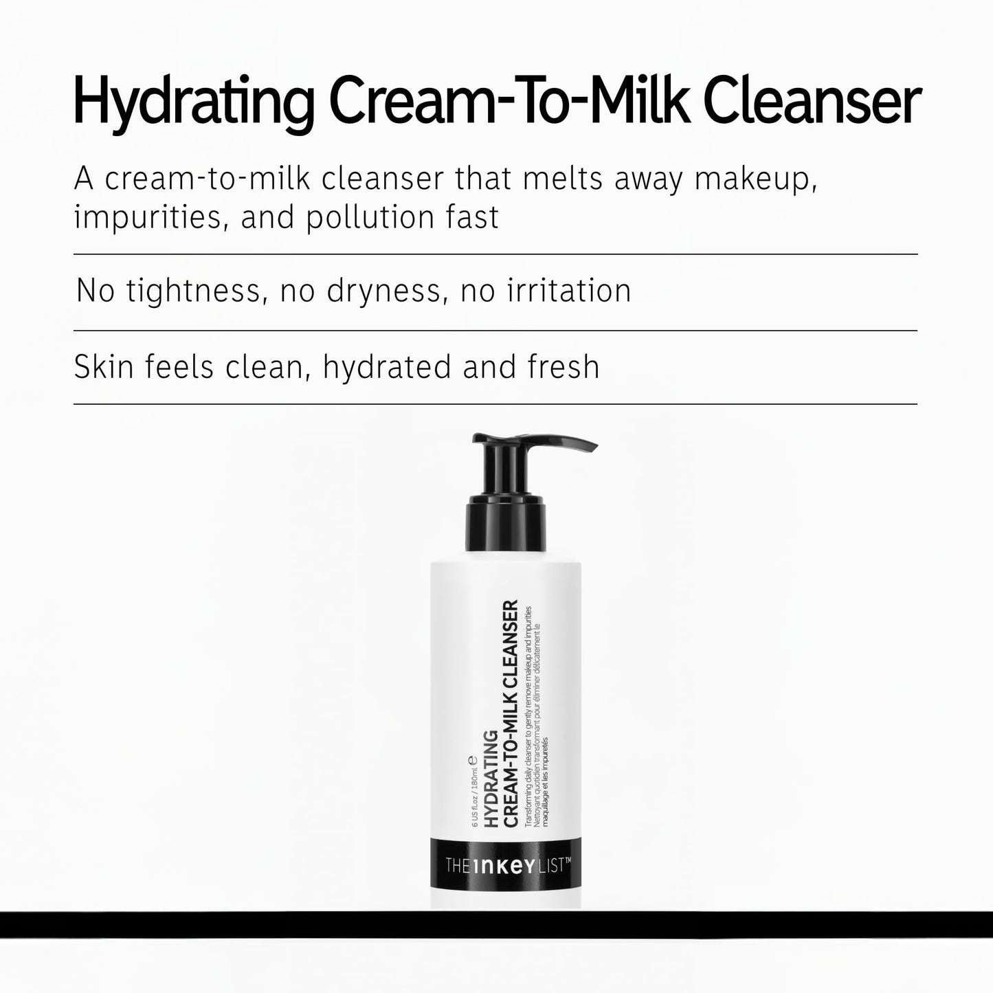 The INKEY List Hydrating Cream-to-Milk Cleanser 180ml,
