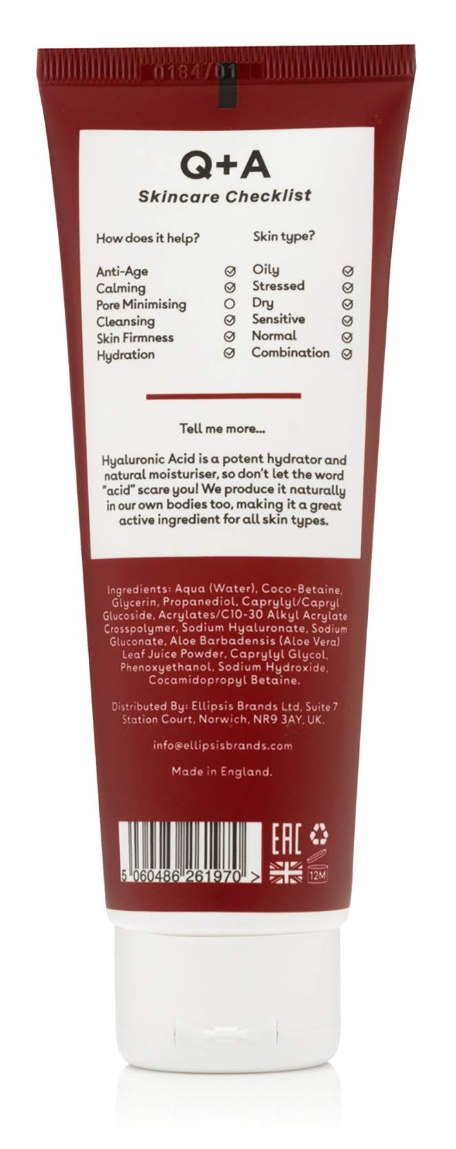 Q+A Niacinamide Gentle Exfoliating Face Cleanser