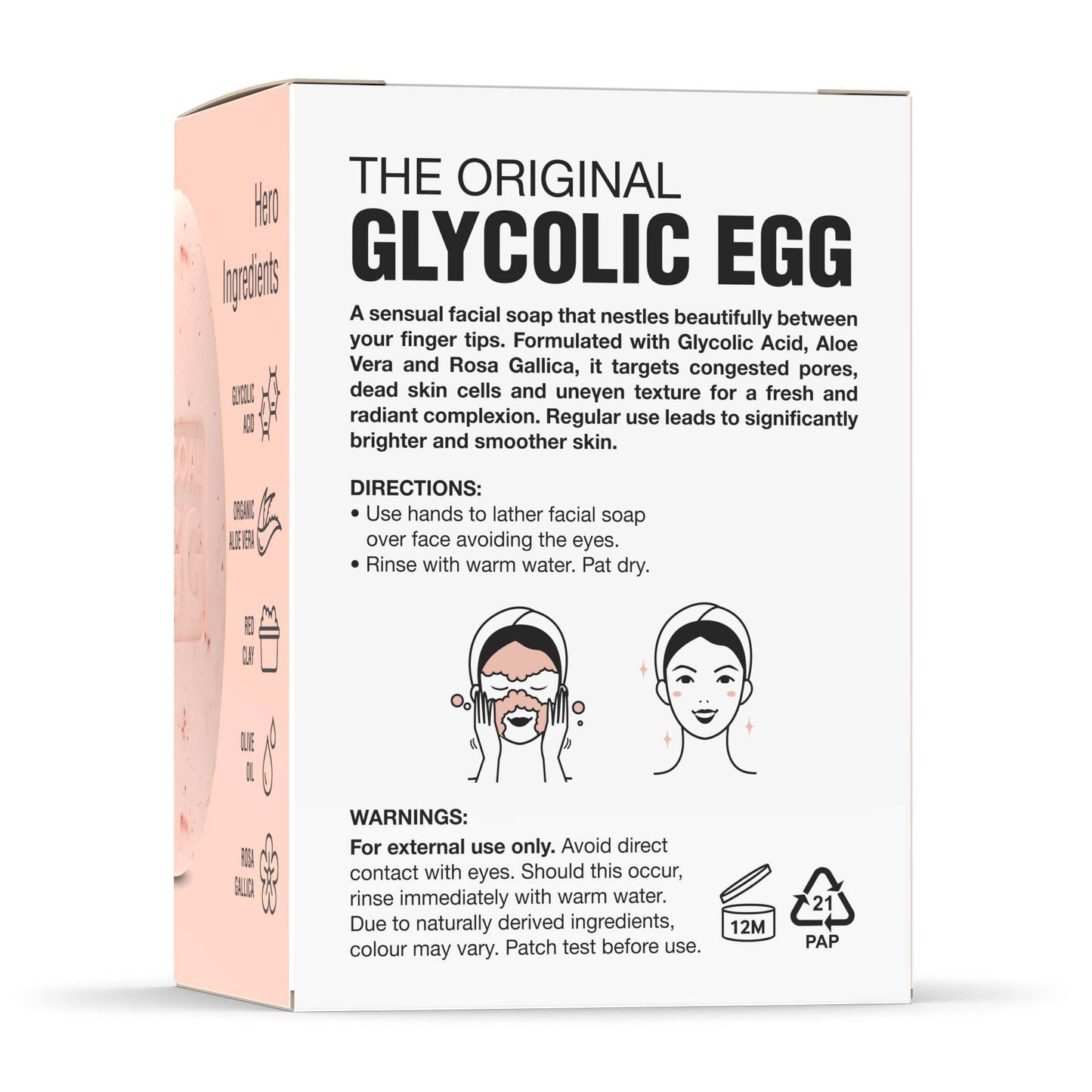 Glycolic Egg Facial Cleansing Soap 100g by Procoal - Glycolic Acid Cleanser For Rejuvenated, Bright and Glowy Complexion, Vegan & Cruelty-free