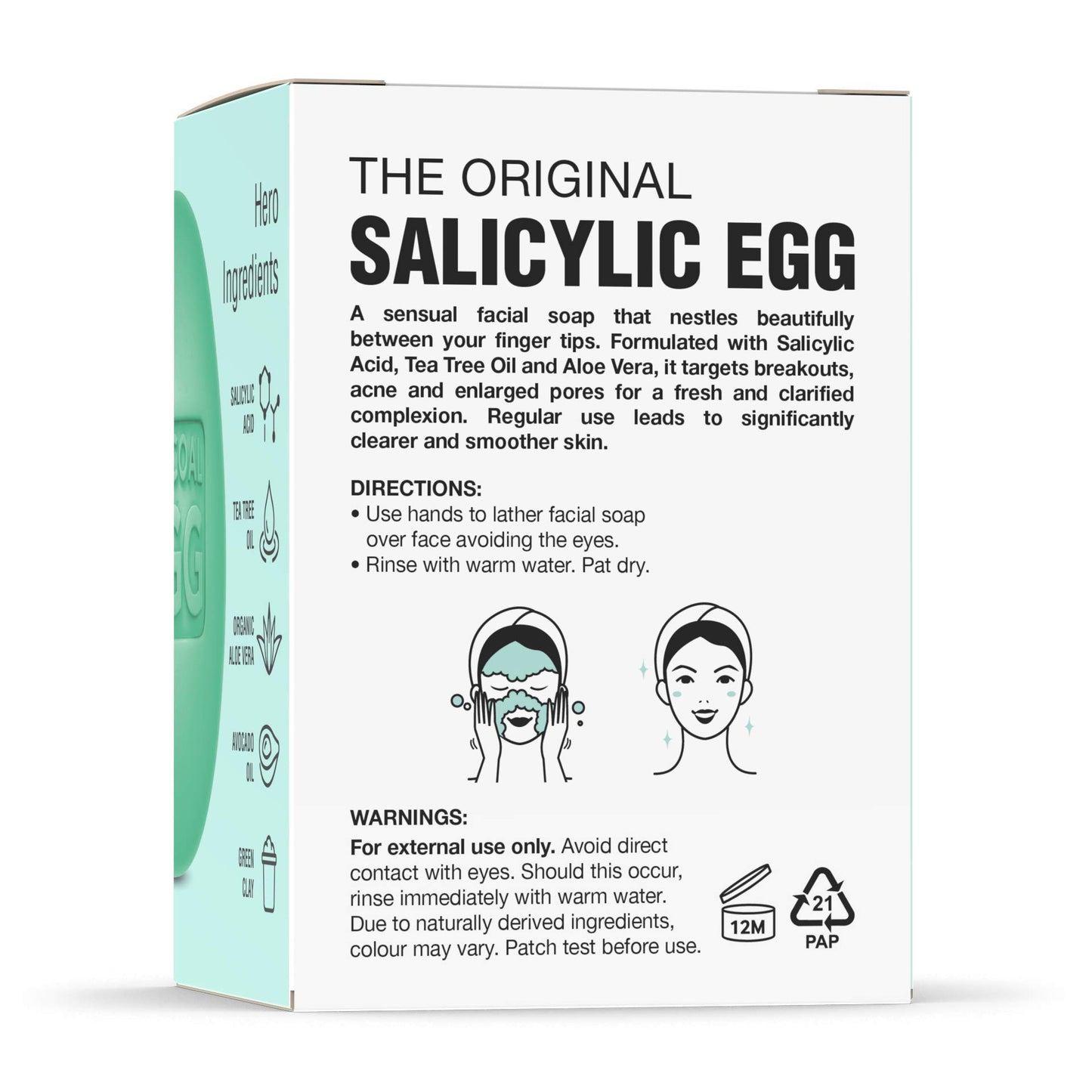Glycolic Egg Facial Cleansing Soap 100g by Procoal - Glycolic Acid Cleanser For Rejuvenated, Bright and Glowy Complexion, Vegan & Cruelty-free