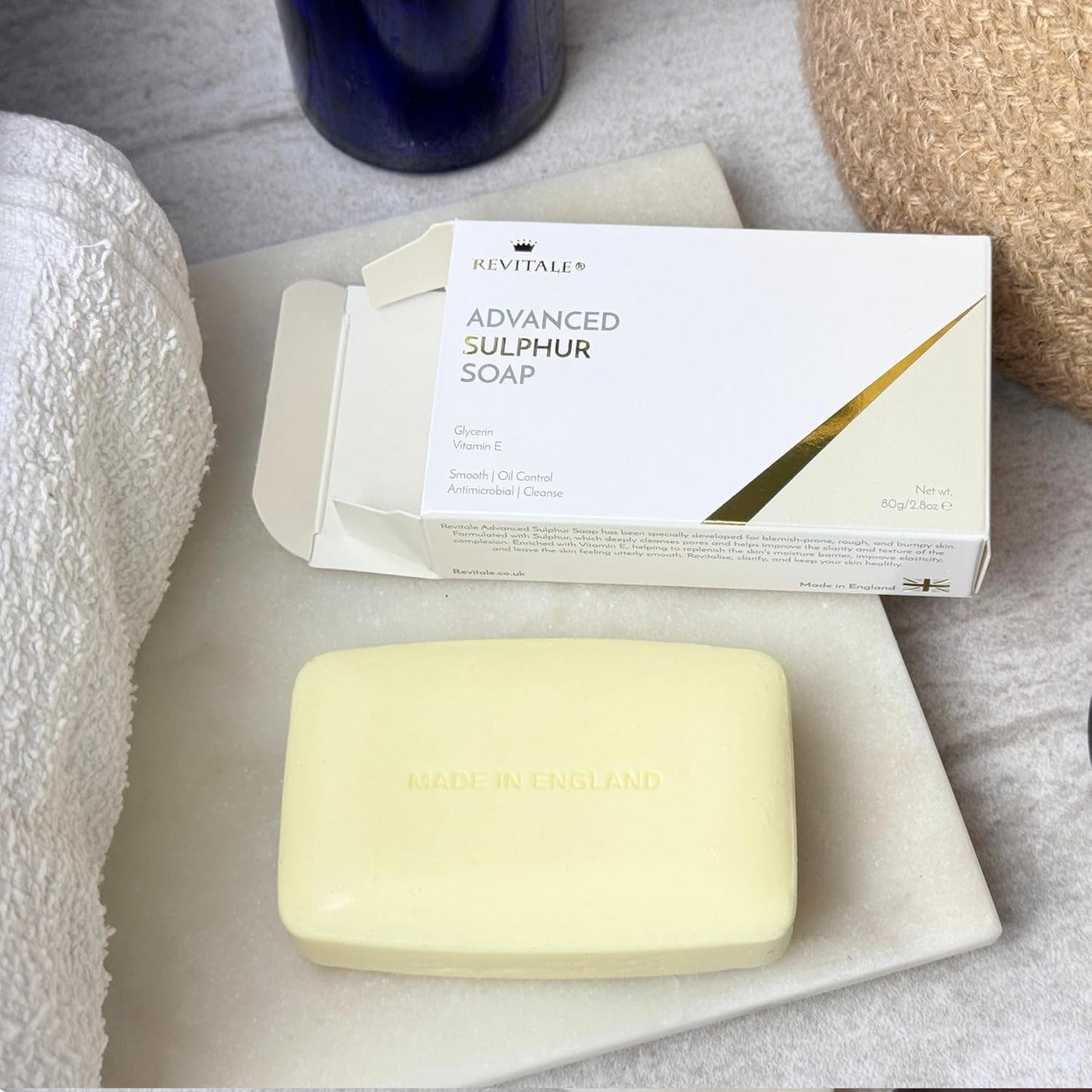 Revitale Advanced Sulphur Soap Treatment 80g - Developed for Blemish- Prone, Rough and Bumpy Skin