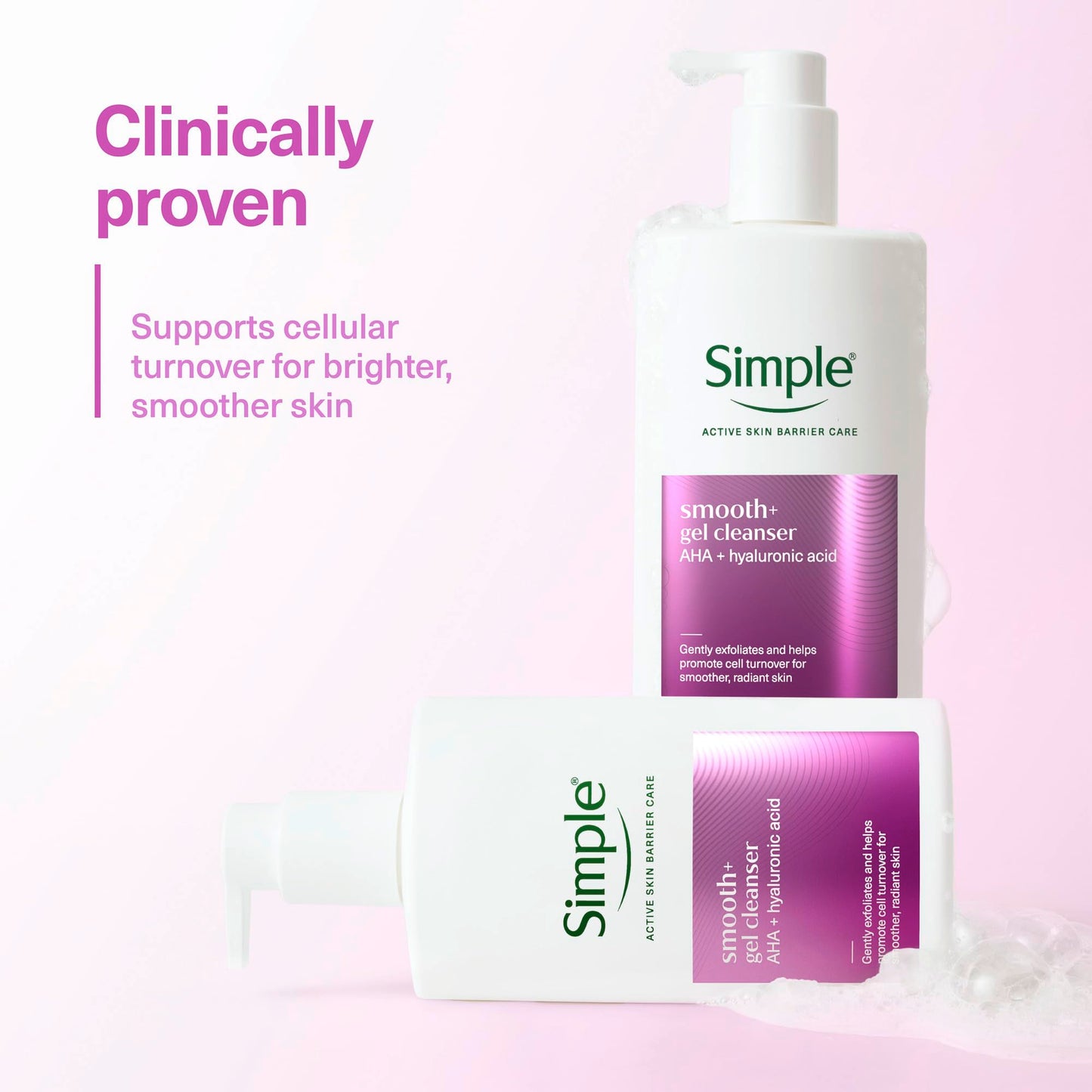 Simple Smooth+ Gel Facial Cleanser AHA + hyaluronic acid