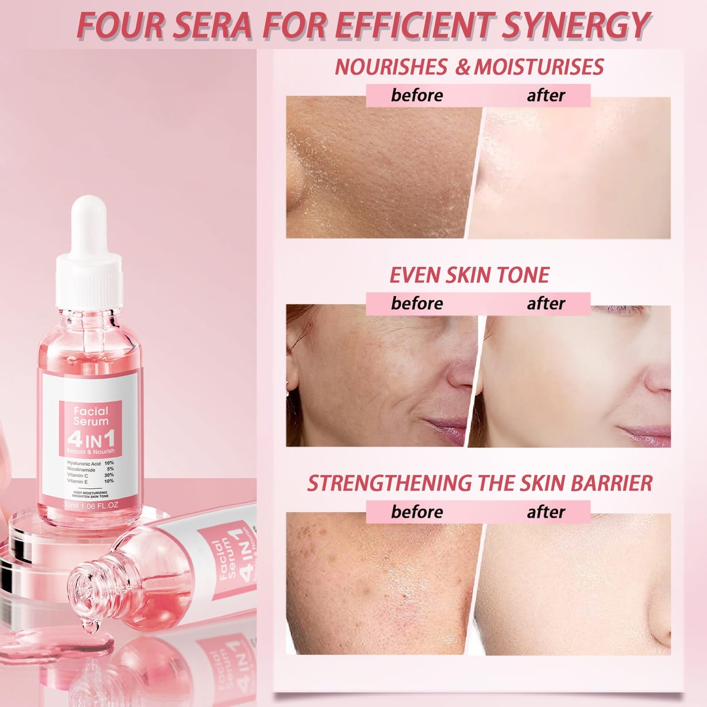 Hyaluronic Acid, Nicotinamide with Vitamin C & E Anti Aging Face Serum