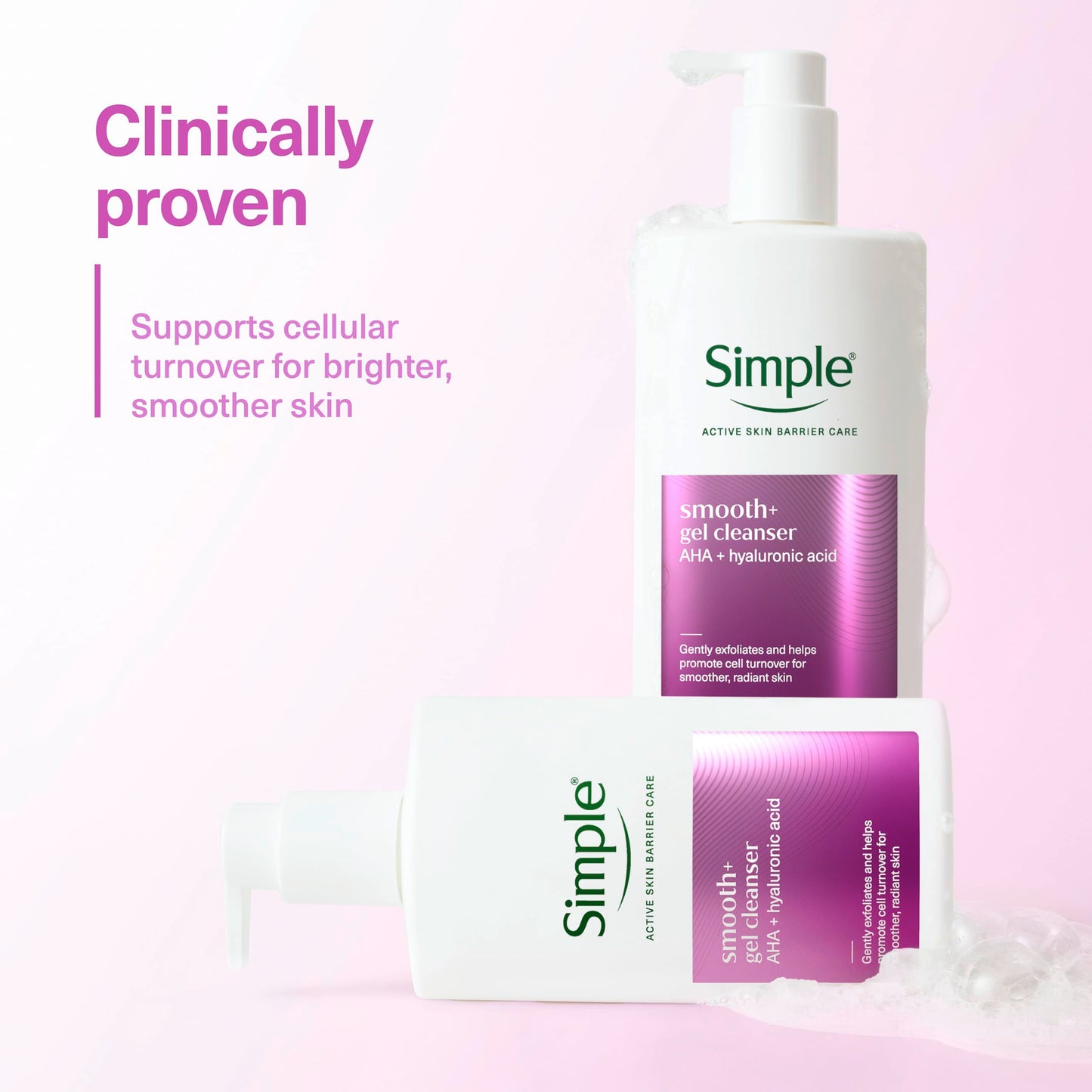 Simple Smooth+ Gel Facial Cleanser AHA + hyaluronic acid