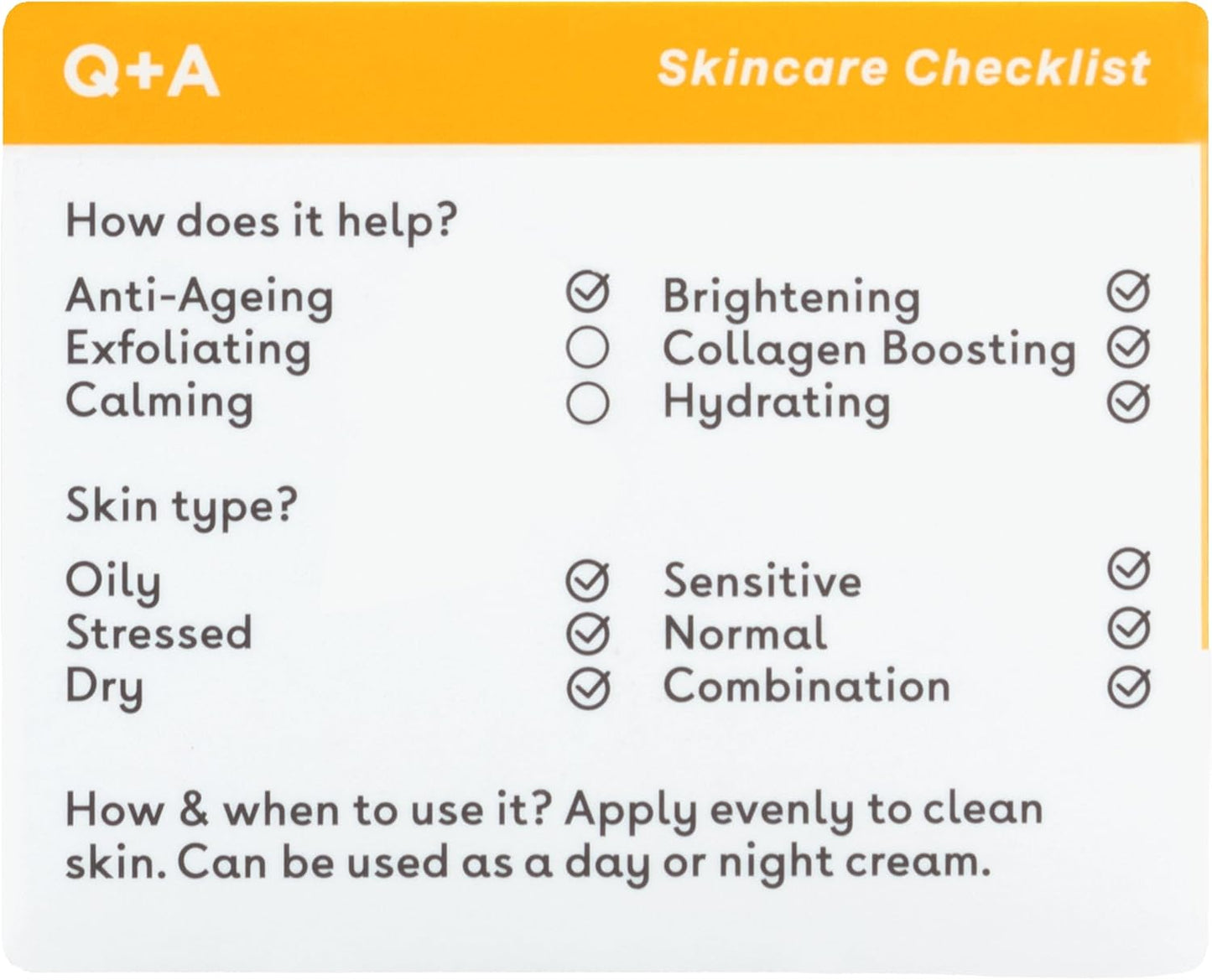 Q+A Vitamin C Radiance Cream