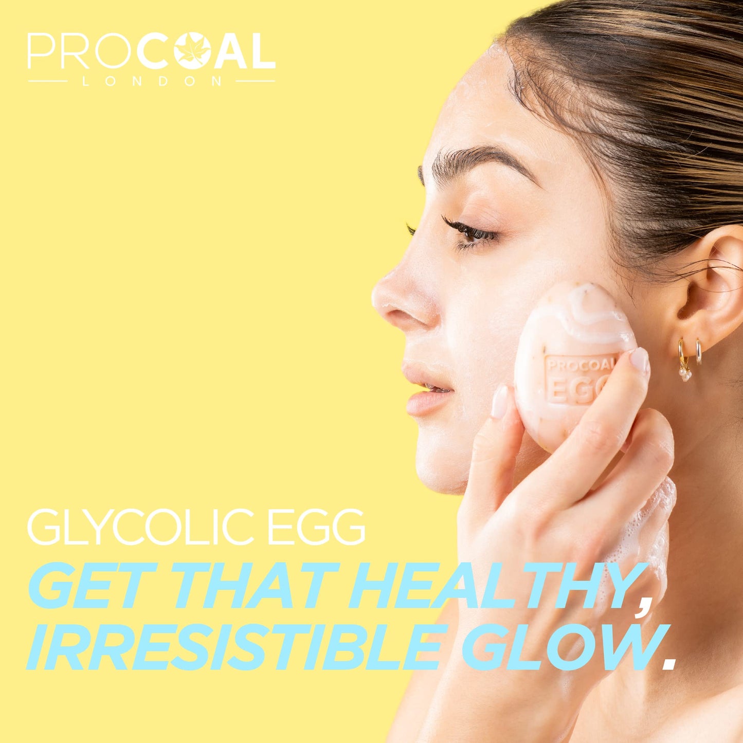 Glycolic Egg Facial Cleansing Soap 100g by Procoal - Glycolic Acid Cleanser For Rejuvenated, Bright and Glowy Complexion, Vegan & Cruelty-free