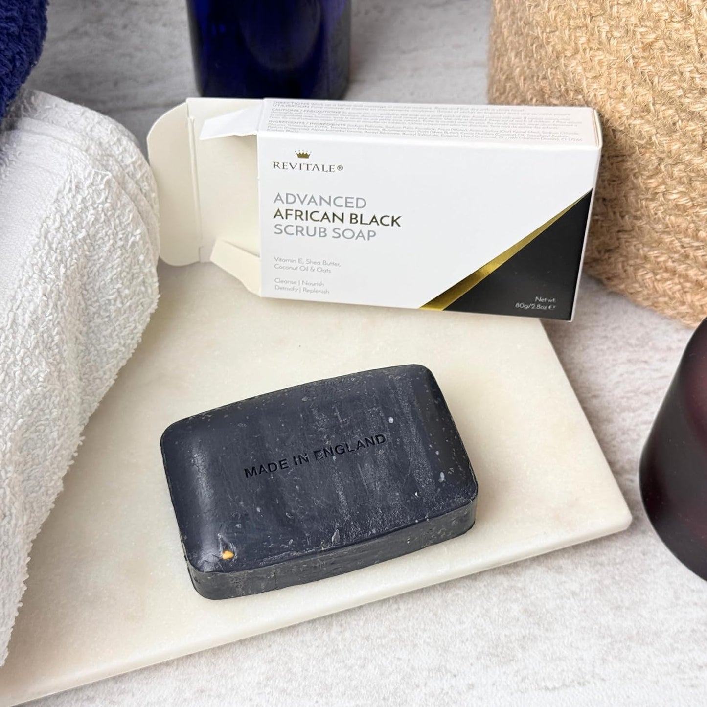 Revitale African Black Scrub Soap - Developed for Dry, Rough and Bumpy Complexions