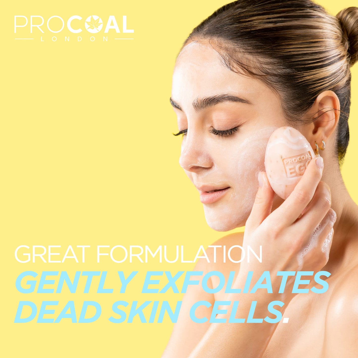 Glycolic Egg Facial Cleansing Soap 100g by Procoal - Glycolic Acid Cleanser For Rejuvenated, Bright and Glowy Complexion, Vegan & Cruelty-free