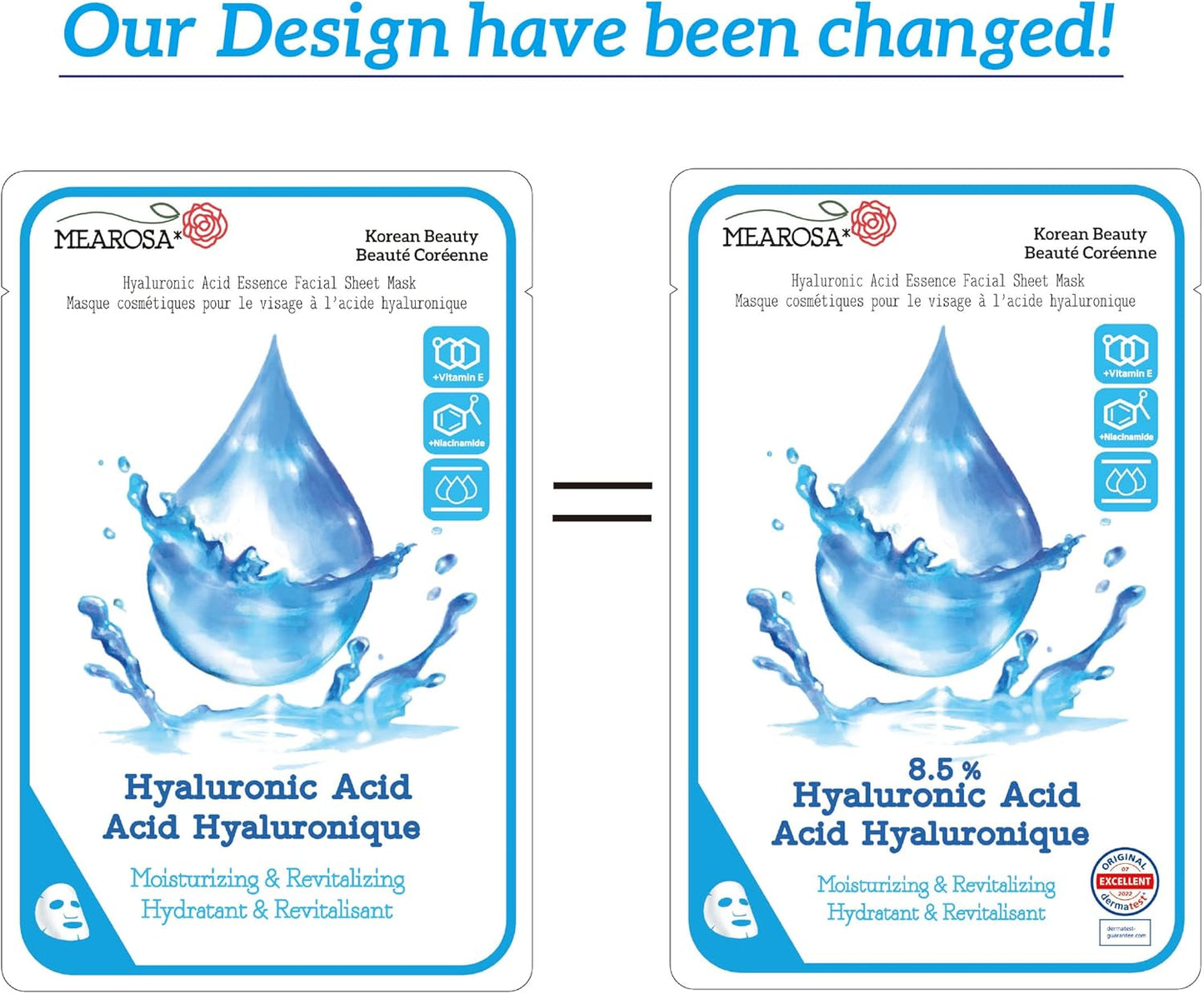 Hyaluronic Acid, Niacinamide, Vitamin E Essence Facial Sheet Masks
