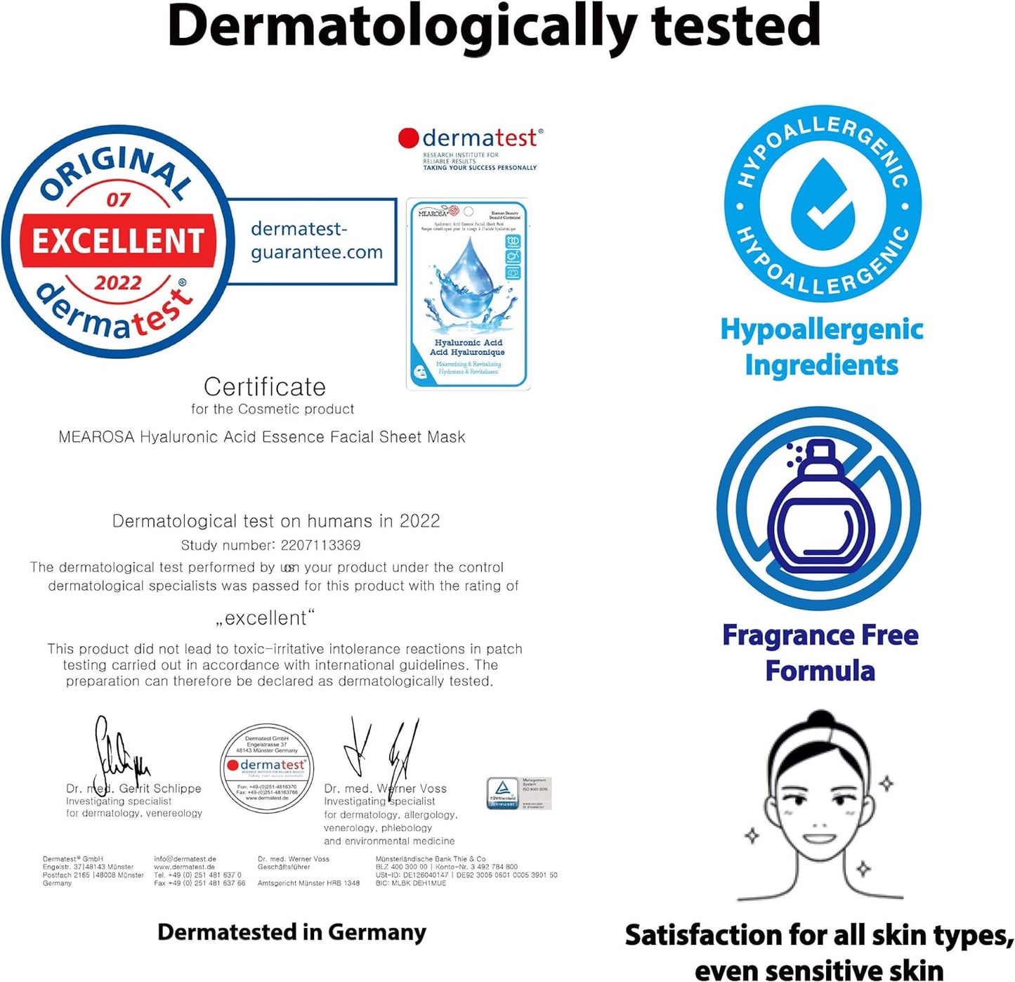 Hyaluronic Acid, Niacinamide, Vitamin E Essence Facial Sheet Masks