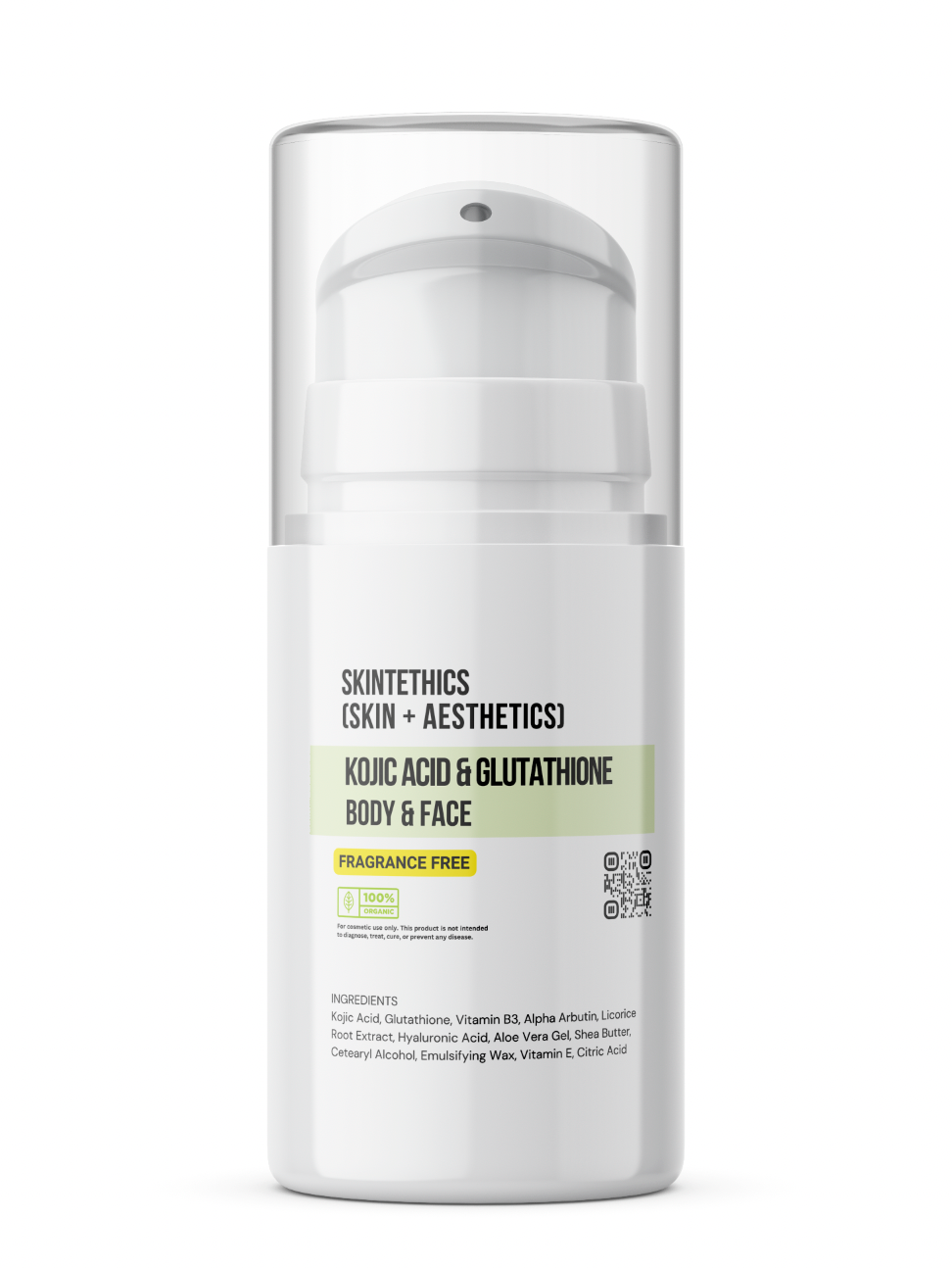Kojic Acid & Glutathione Body and Face Cream – Fragrance-Free | Skintethics (Skin + Aesthetics)