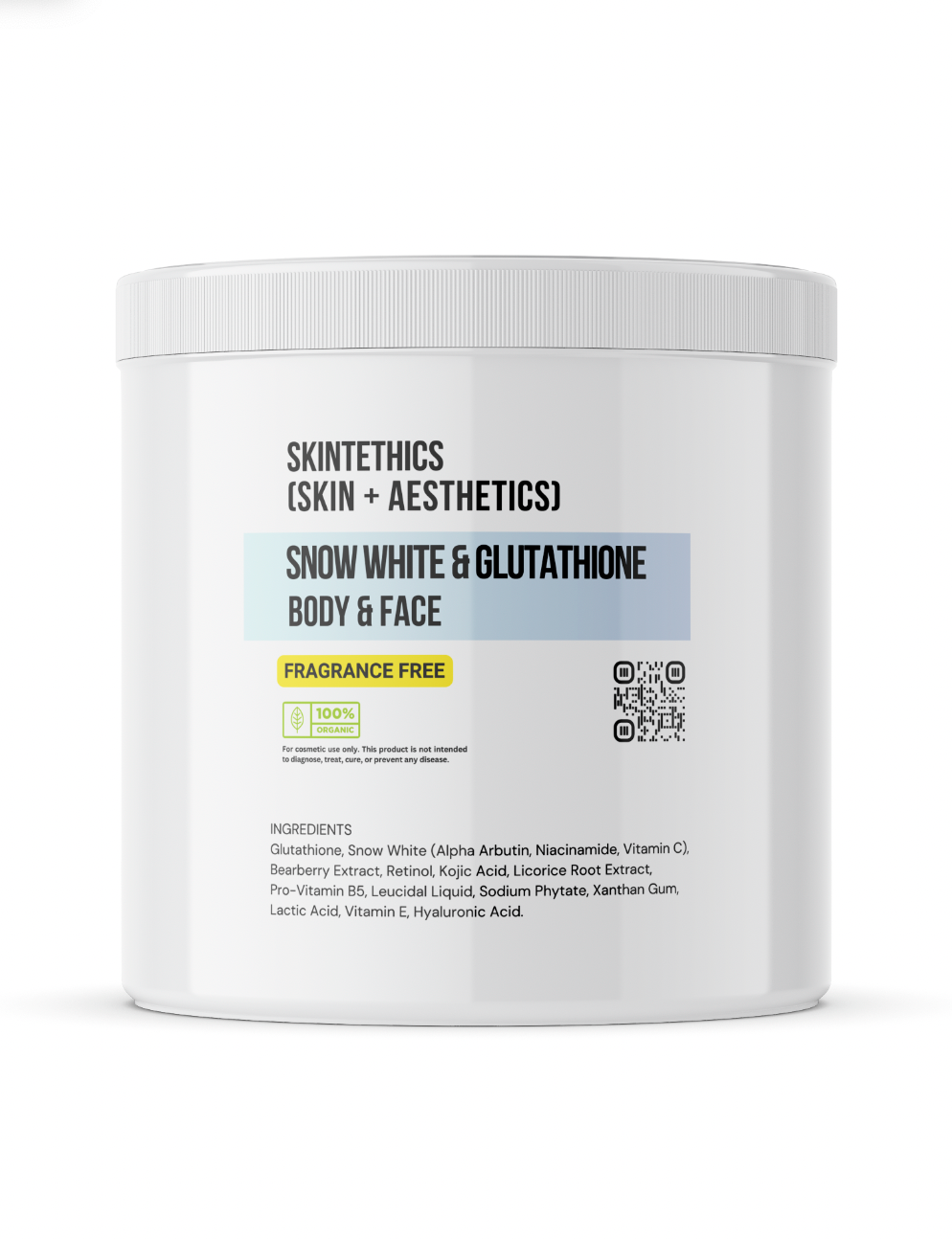 Snow White & Glutathione Body and Face Cream – Fragrance-Free | Skintethics (Skin + Aesthetics)