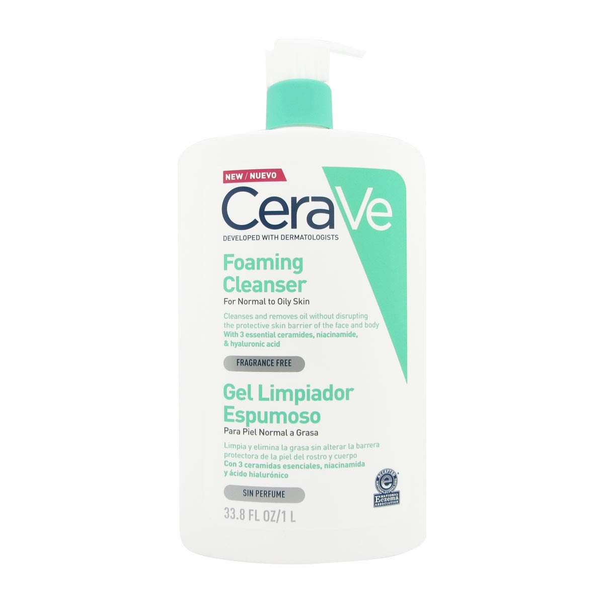 CeraVe Foaming Cleanser for Normal to Oily Skin with Niacinamide and 3 Essential Ceramides