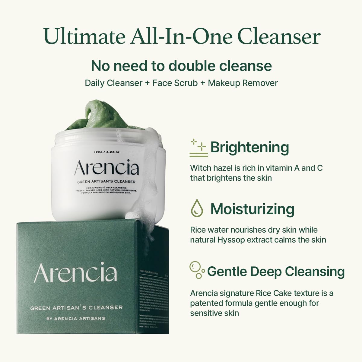 Arencia Korean Rice Mochi Face Cleanser