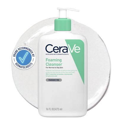 CeraVe Foaming Cleanser for Normal to Oily Skin with Niacinamide and 3 Essential Ceramides