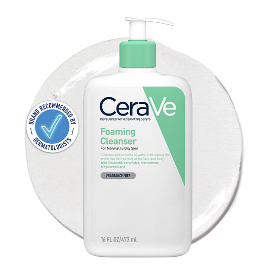 CeraVe Foaming Cleanser for Normal to Oily Skin with Niacinamide and 3 Essential Ceramides