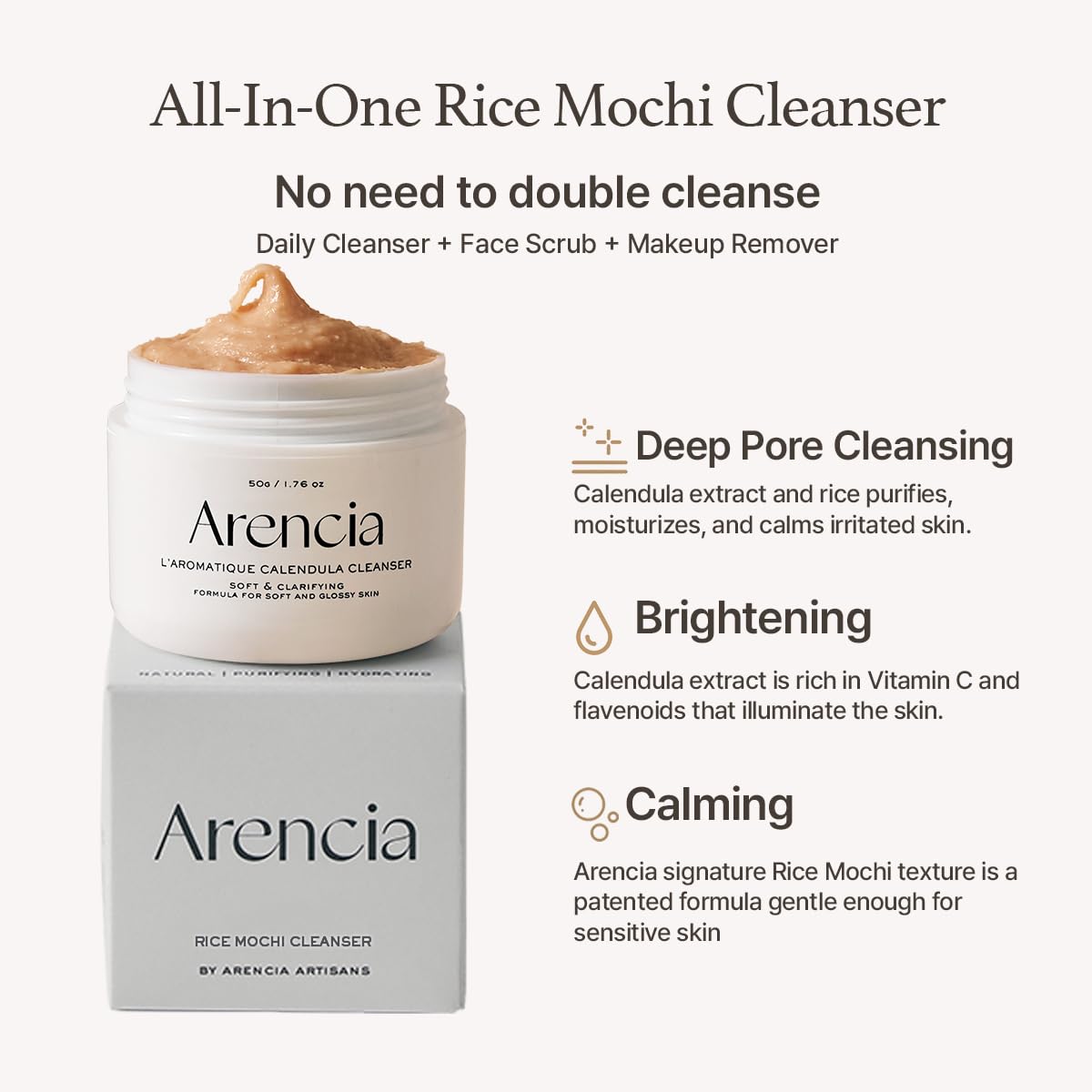 Arencia Korean Rice Mochi Face Cleanser