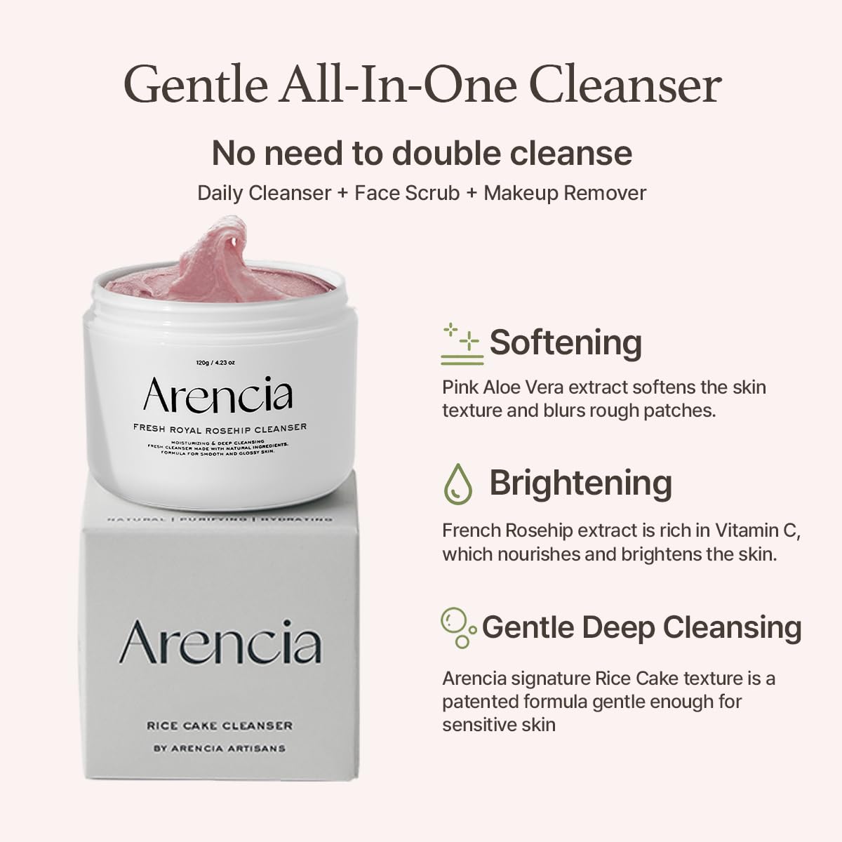 Arencia Korean Rice Mochi Face Cleanser