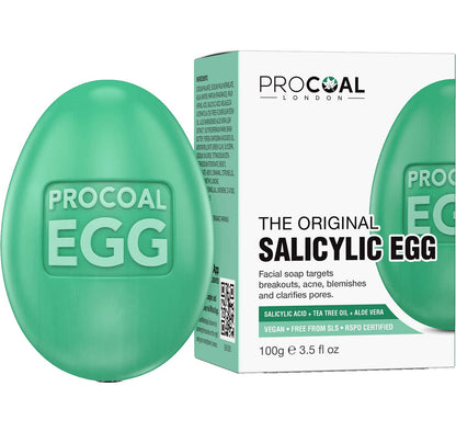 Glycolic Egg Facial Cleansing Soap 100g by Procoal - Glycolic Acid Cleanser For Rejuvenated, Bright and Glowy Complexion, Vegan & Cruelty-free