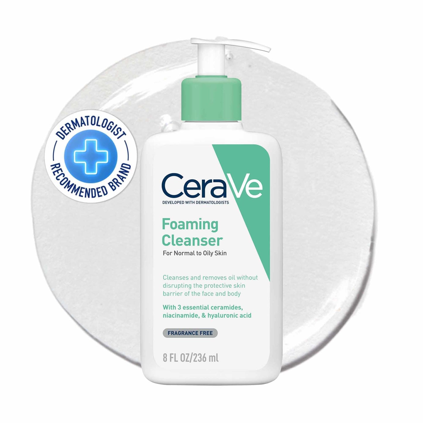 CeraVe Foaming Cleanser for Normal to Oily Skin with Niacinamide and 3 Essential Ceramides