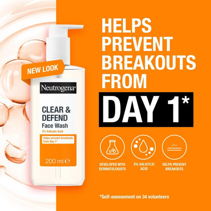 Neutrogena Clear & Defend Face Wash (1x 200ml)