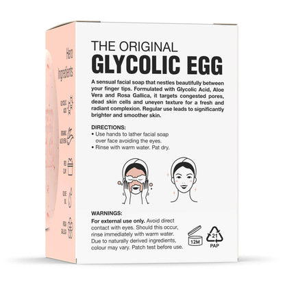 Glycolic Egg Facial Cleansing Soap 100g by Procoal - Glycolic Acid Cleanser For Rejuvenated, Bright and Glowy Complexion, Vegan & Cruelty-free