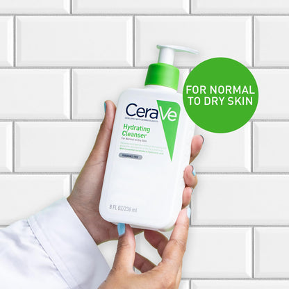 CeraVe Hydrating Cleanser for Normal to Dry Skin with Hyaluronic Acid and 3 Essential Ceramides