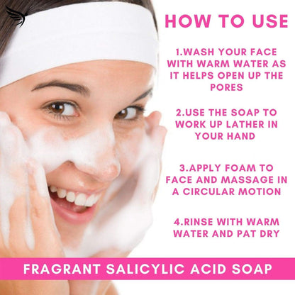 Salicylic Acid and Sulphur Soap Scrub Bar - [Made In U.K] Salicylic Acid Treatment for Acne Spots Blackheads Blemishes Milia Pimples Problem Skin, Face Cleanser for Men, Women, Teens - 100g