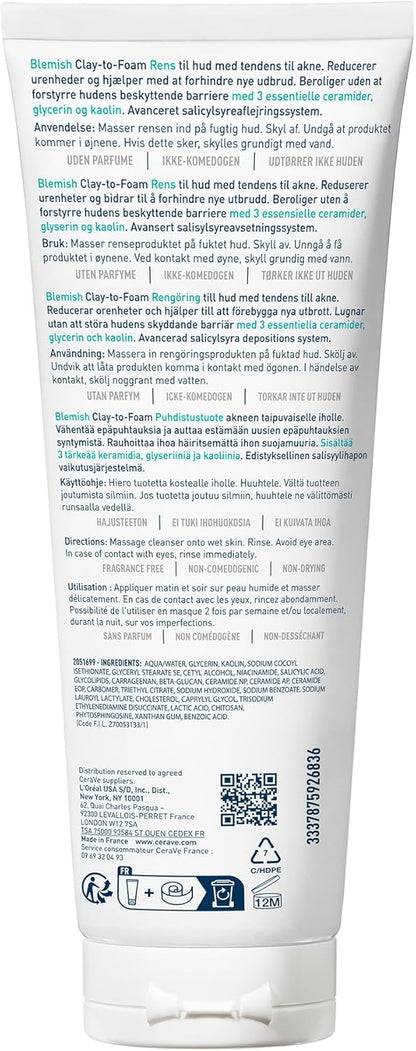 CeraVe Blemish Clay To Foam Cleanser