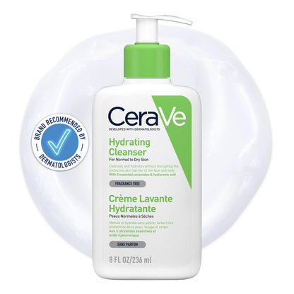 CeraVe Hydrating Cleanser for Normal to Dry Skin with Hyaluronic Acid and 3 Essential Ceramides