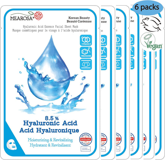 Hyaluronic Acid, Niacinamide, Vitamin E Essence Facial Sheet Masks
