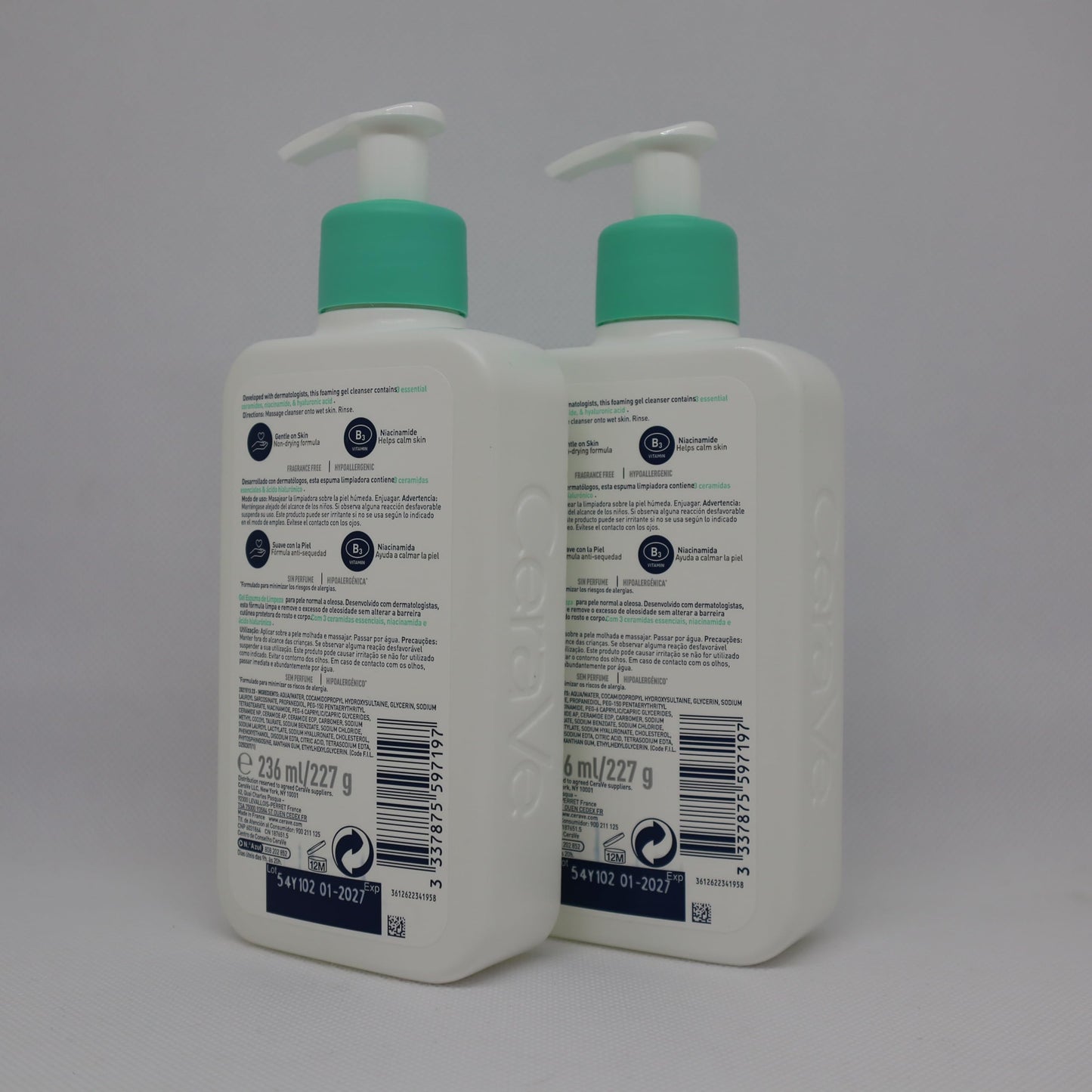 CeraVe Foaming Cleanser for Normal to Oily Skin with Niacinamide and 3 Essential Ceramides