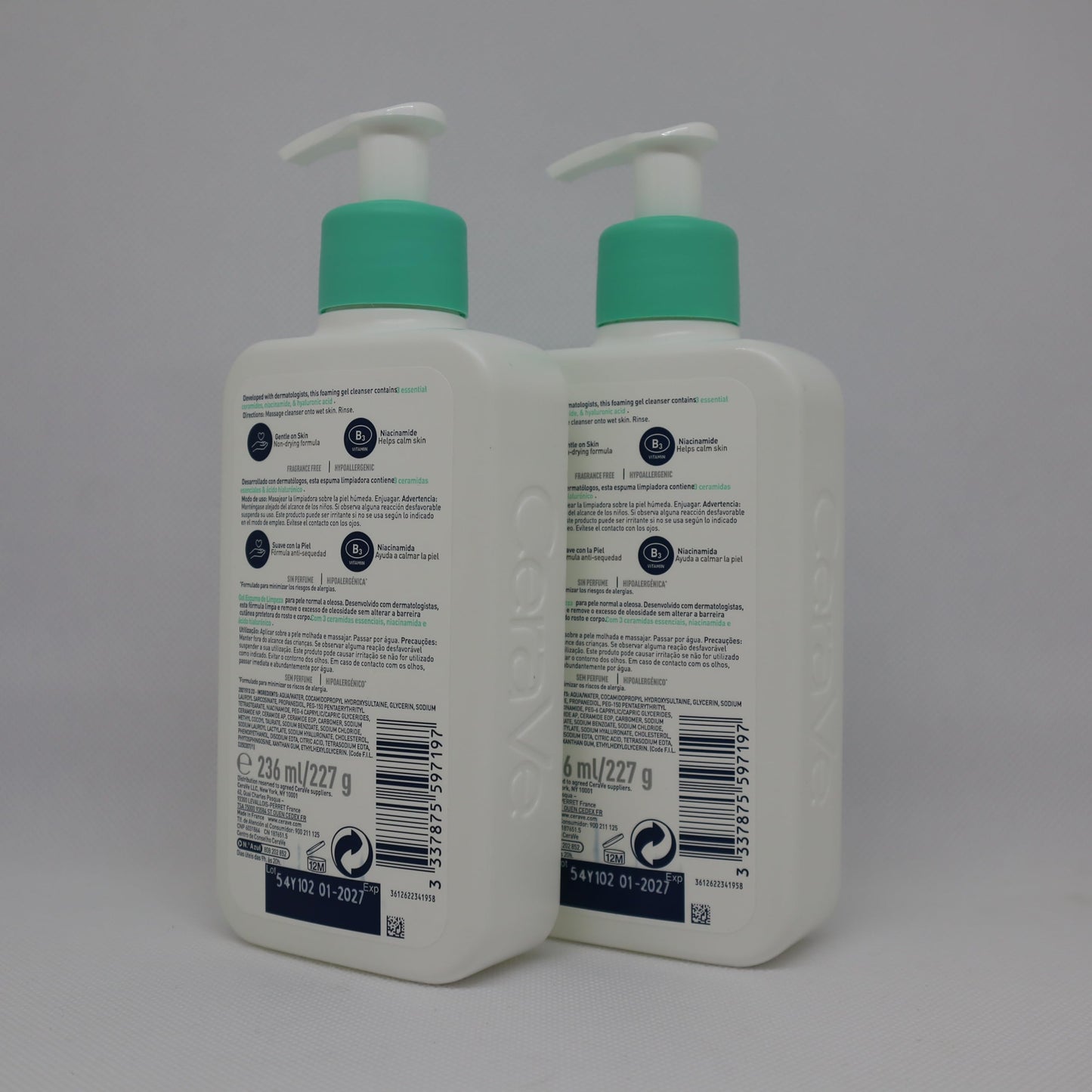 CeraVe Foaming Cleanser for Normal to Oily Skin with Niacinamide and 3 Essential Ceramides