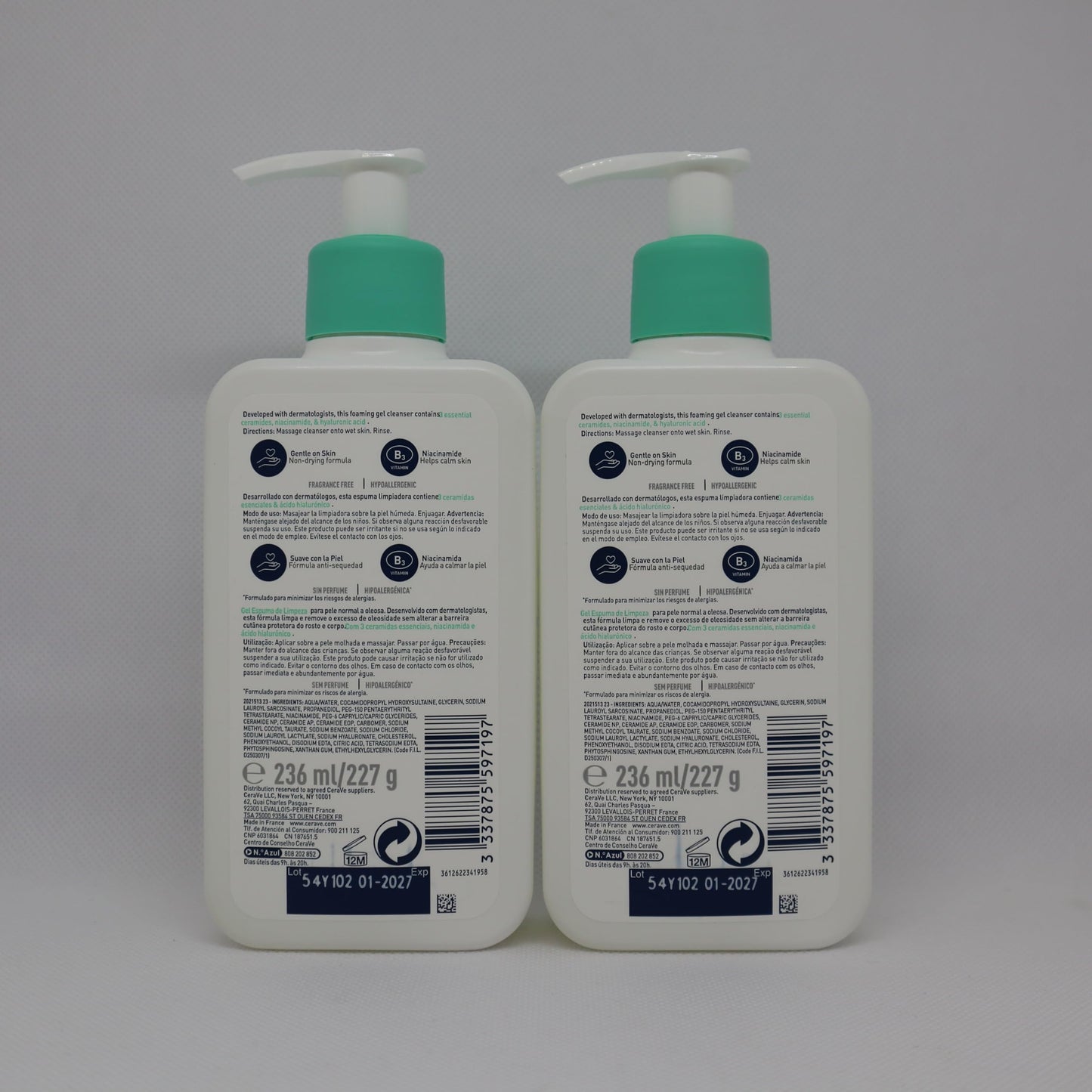 CeraVe Foaming Cleanser for Normal to Oily Skin with Niacinamide and 3 Essential Ceramides