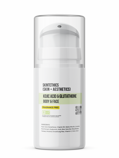 Kojic Acid & Glutathione Body and Face Cream – Fragrance-Free | Skintethics (Skin + Aesthetics)